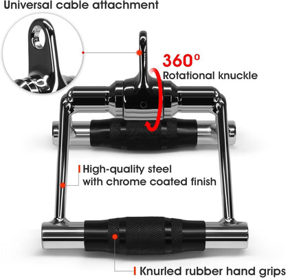 Cable Machine Attachment, Double D Handle & Tricep Rope Cable Attachment, Weight Machine Accessories Load 880 LB for Home Gym